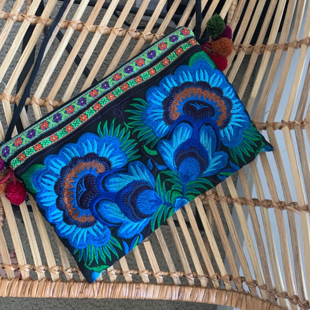 Blue quilted purse